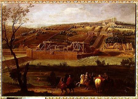 View of the Marly Machine and the Aqueduct at Louveciennes à Pierre-Denis Martin
