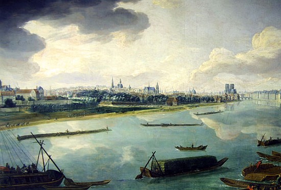 View of Paris from the Quai de la Rapee (detail of 168381) à Pierre-Denis Martin