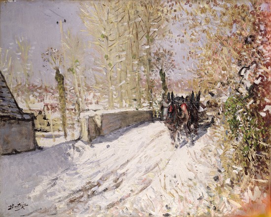 Winter landscape à Pierre-Eugène Montézin