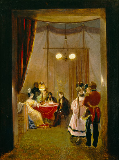 The Salon of Hortense de Beauharnais (1783-1837) in Rome à Pierre Felix Cottrau