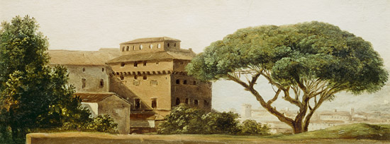 View of the convent of Ara Coeli: the umbrella pine (oil on paper) à Pierre Henri de Valenciennes