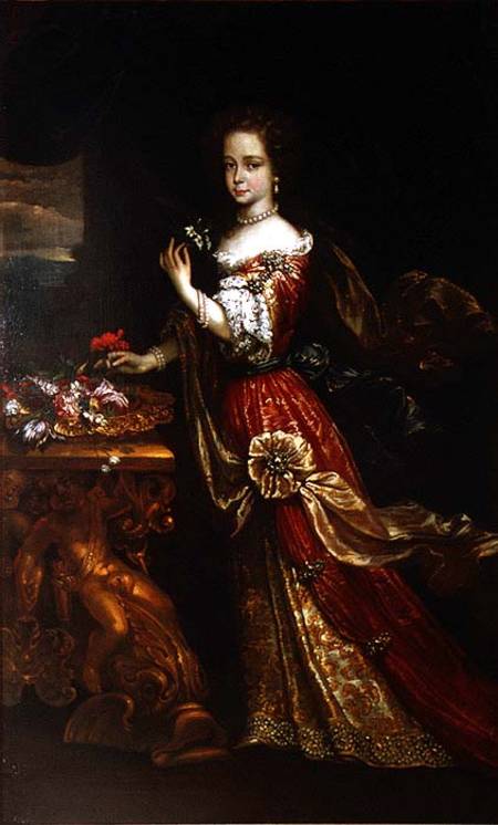 Portrait of a lady, possibly Henrietta Anne, Duchess of Orleans (1644-70), daughter of Charles I à Pierre Mignard