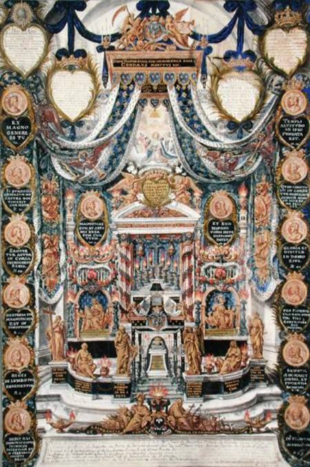 Decoration for the Burial of the Heart of Louis II de Bourbon (1621-86) Prince of Conde, at the Chur à Pierre Paul Sevin