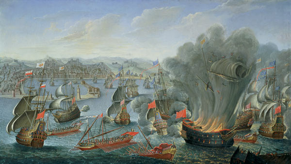 Naval Battle with the Spanish Fleet à Pierre Puget