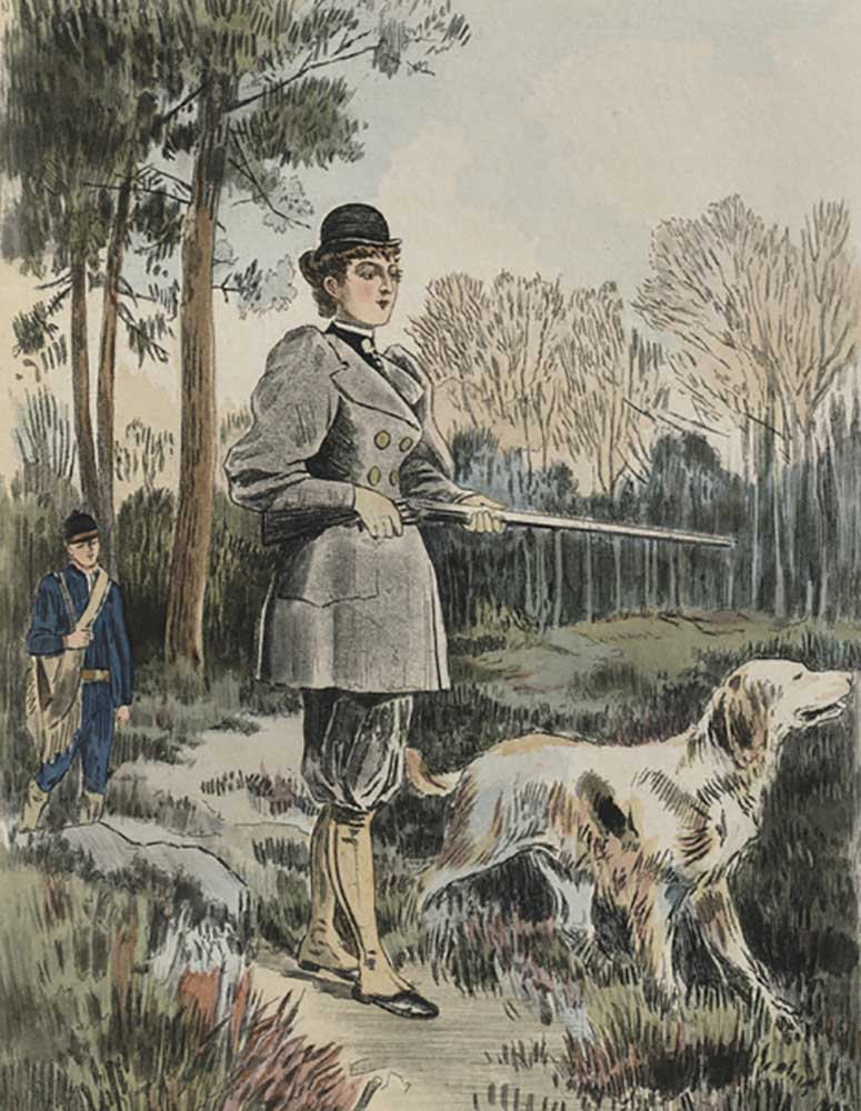 The huntress, illustration from La Femme a Paris by Octave Uzanne (1851-1931) 1894 à Pierre Vidal