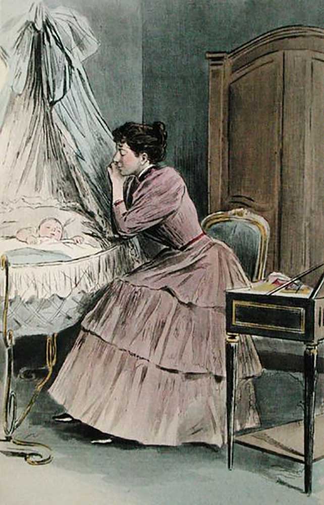 The Young Mother, from La Femme a Paris by Octave Uzanne, engraved by F. Masse, 1894 à Pierre Vidal
