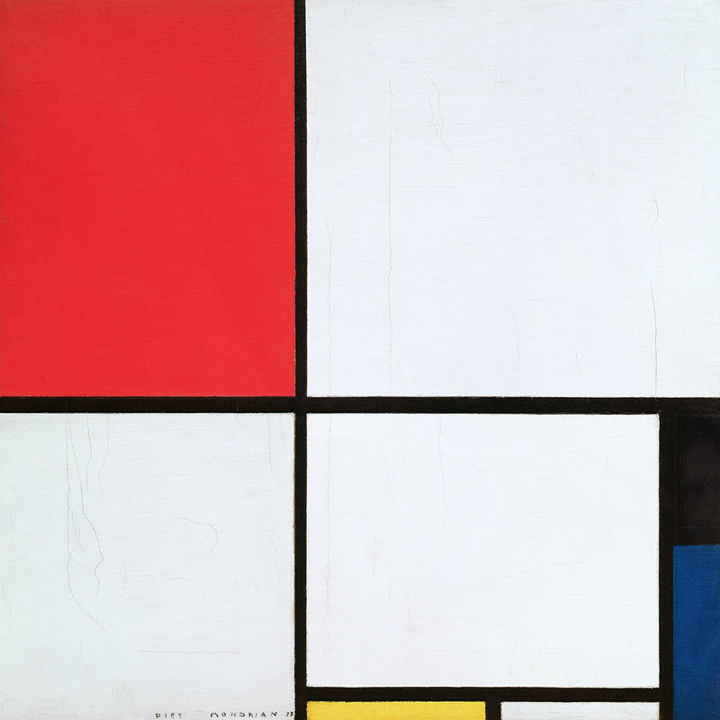 Composition in red, … à Piet Mondrian