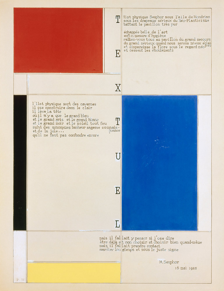 Tableau-Poeme à Piet Mondrian