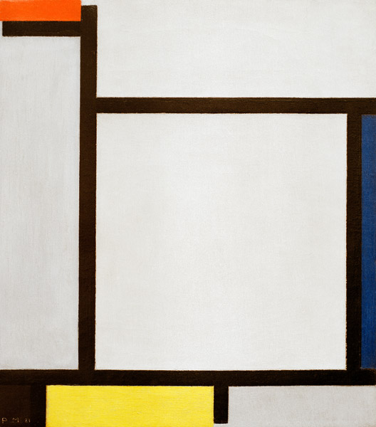 Composition with red…/ 1921 à Piet Mondrian