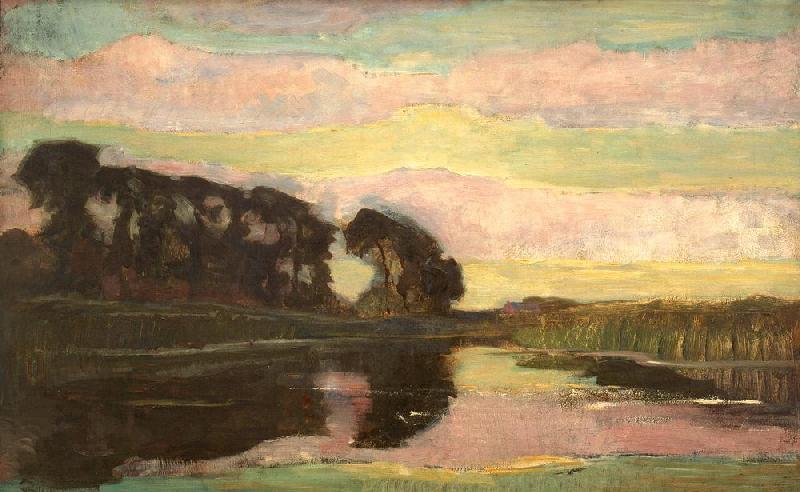 River landscape with…/c. 1907 à Piet Mondrian