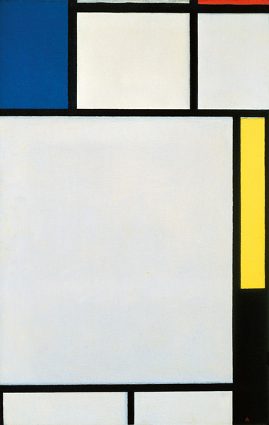 Komposition in blau, rot, gelb und schwarz à Piet Mondrian