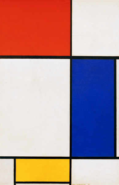 Composition avec rouge, jaune, bleu à Piet Mondrian