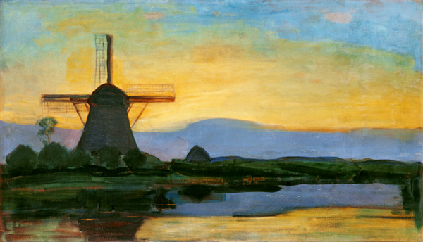 Oostzijdse Mill with Extended Blue à Piet Mondrian