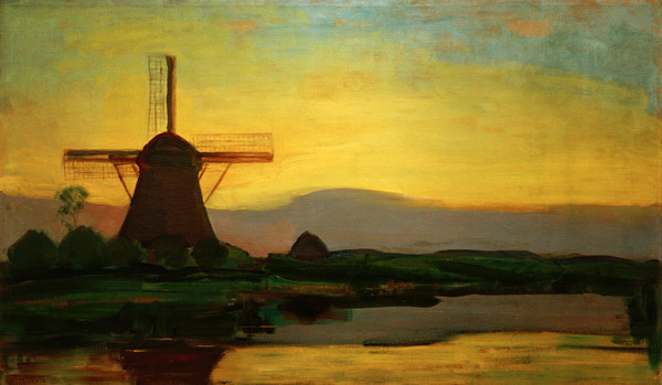 Oostzijd Mill In The Evening à Piet Mondrian