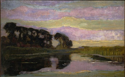 Riverscape with a Row of Trees at Left à Piet Mondrian