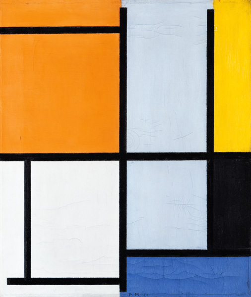 Tableau 3 with orange…/ 1921 à Piet Mondrian