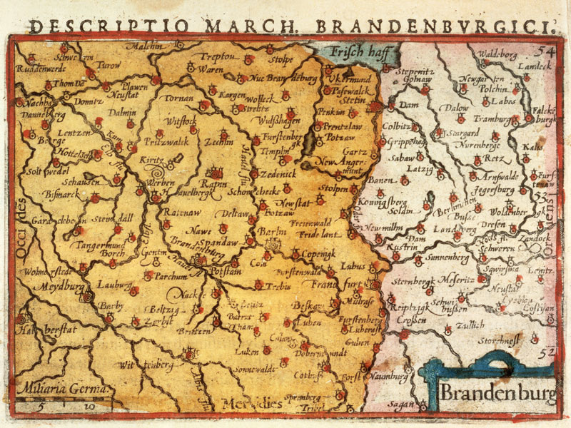 Map of Mark Brandenburg 1606 à Pieter Berts