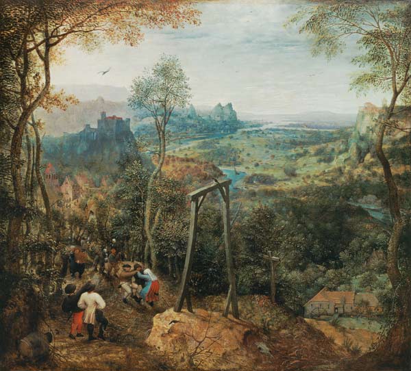 Les Elster sur le potence à Pieter Brueghel l'Ancien