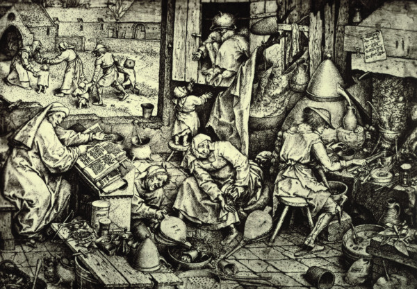 The Alchemist à Pieter Brueghel l'Ancien