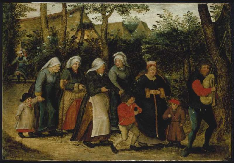 Le train de l'épouse à Pieter Brueghel le Jeune