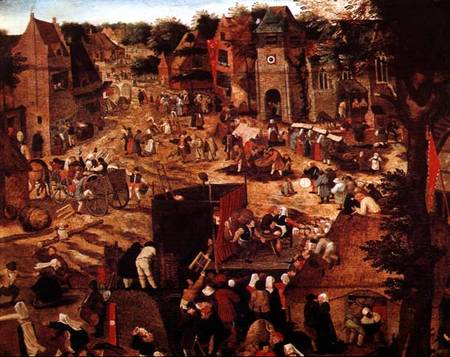 Kermesse with Theatre and Procession à Pieter Brueghel le Jeune