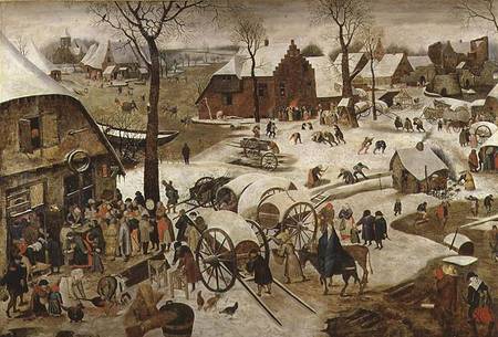 The Payment of the Tithe or The Census at Bethlehem  (for detail see 89722) à Pieter Brueghel le Jeune