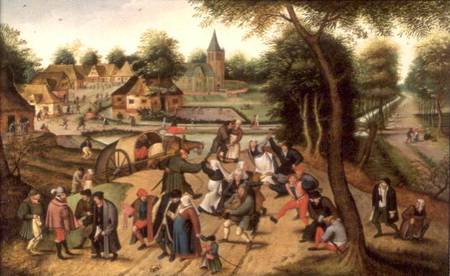 Returning from the Kermesse (panel) à Pieter Brueghel le Jeune