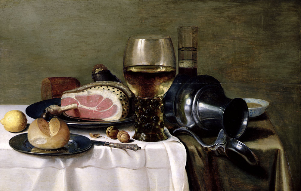 Still Life with Ham à Pieter Claesz