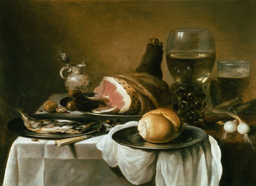 Still Life with Ham à Pieter Claesz