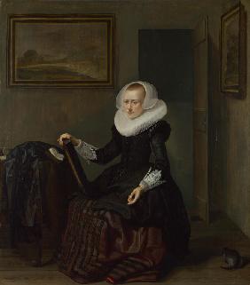 A Woman holding a Mirror