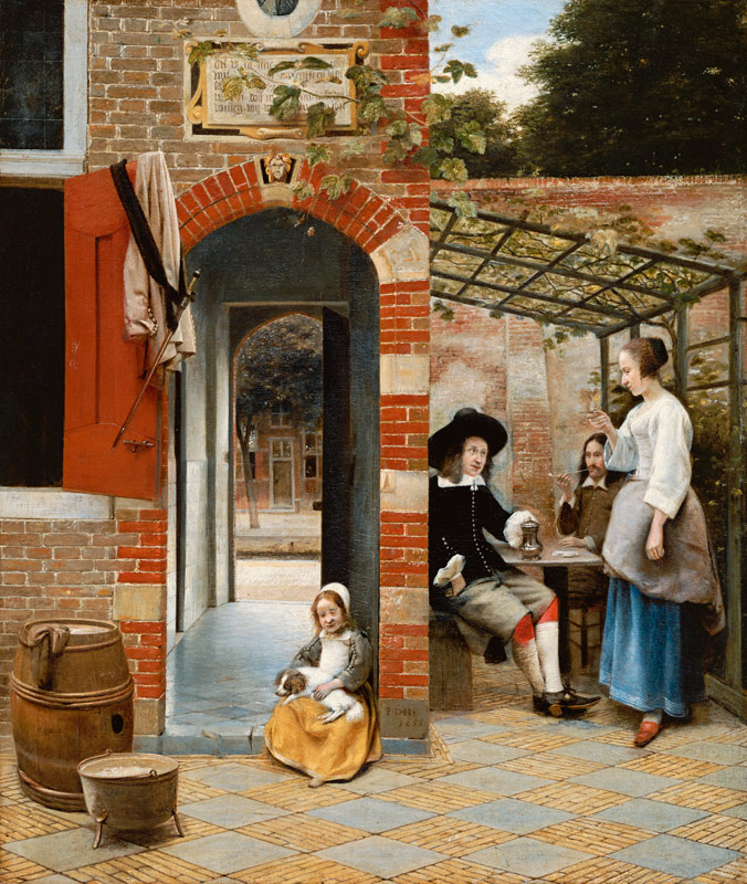 The Courtyard of a House in Delft à Pieter de Hooch