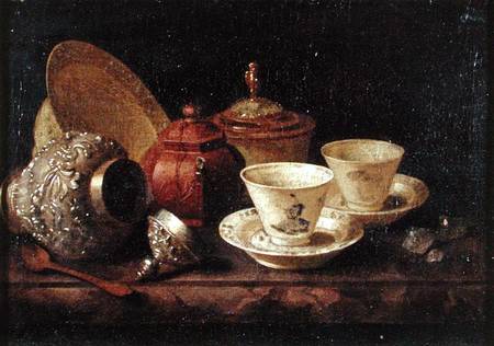 Still Life with Tea Cups à Pieter Gerritsz. van Roestraten