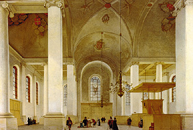 Intérieur de la nouvelle église (Nieuwe Kerk) des Haarlem. à Pieter Jansz. Saenredam