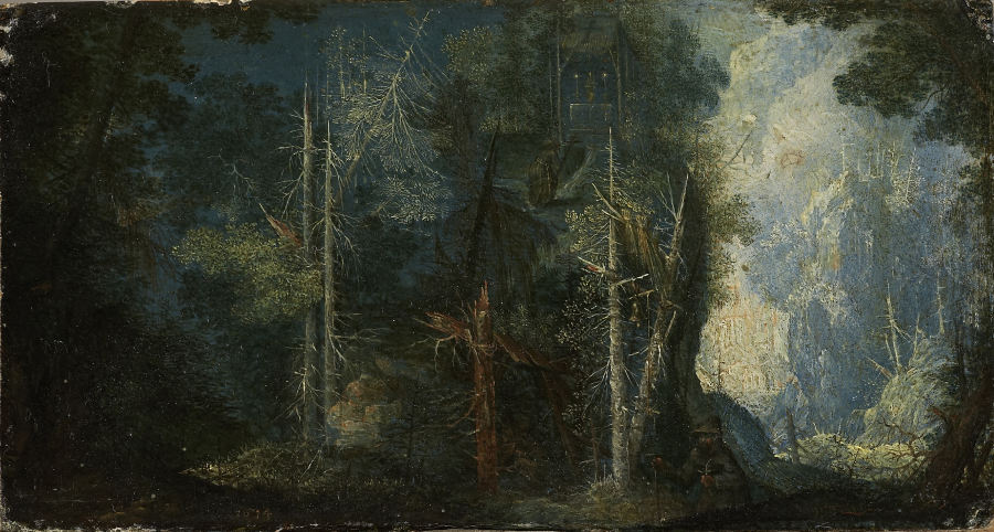 Woodland Scenery with Hermitage à Pieter Stevens
