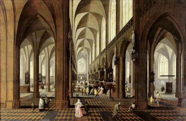 Interior of Antwerp Cathedral, c.1650 (oil on panel) à Pieter le Jeune Neeffs