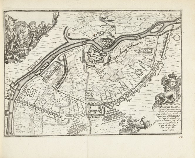 The Siege and Battle of Narva in 1700 à Pieter van der Aa