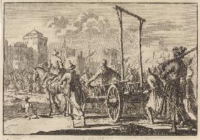 Arrival of Stepan Razin and his brother Frol in an iron cage in Moscow, 1671