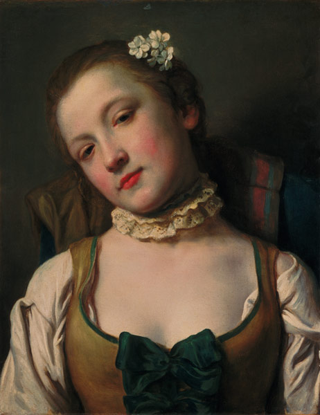 Fille avec la ruche de col blanche à Pietro Antonio Conte Rotari