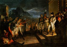 Citoyens saxons Napoléon huldigen après la bataille de Jena. date