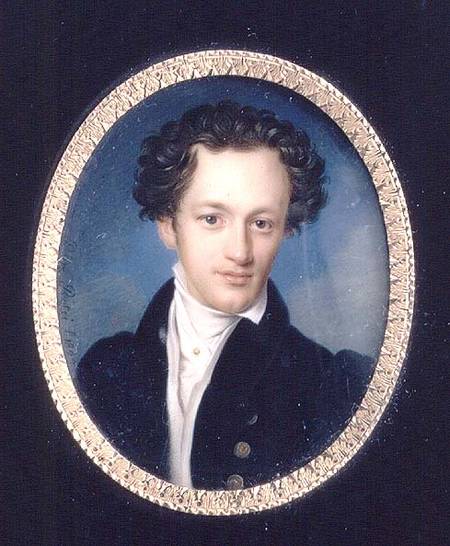 Portrait of an unknown man in a blue tail-coat à Pietro de Rossi