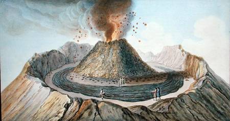 Interior of the Cone of Vesuvius Before the 1767 Eruption, plate 9 from 'Campi Phlegraei: Observatio à Pietro Fabris