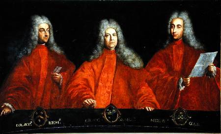 Portrait of three lawyers, Orazio Bembo, Orazio Angarano and Melchior Gabriel à Pietro Uberti