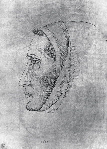 Head of a monk, from the The Vallardi Album à Pisanello