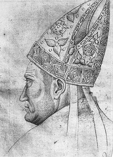 Head of a bishop, from the The Vallardi Album à Pisanello