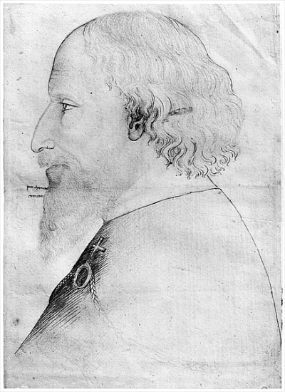 Sigismund, Holy Roman Emperor, from the The Vallardi Album (pen, ink, pencil & red chalk on paper) à Pisanello
