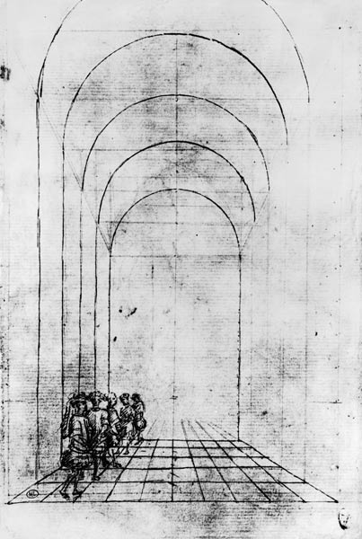 People under an Arch (black & white photoprint) à Pisanello