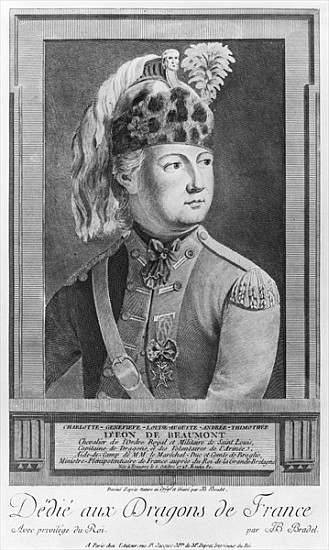 The Chevalier d''Eon as a Dragoon à P. Jean Baptiste Bradel