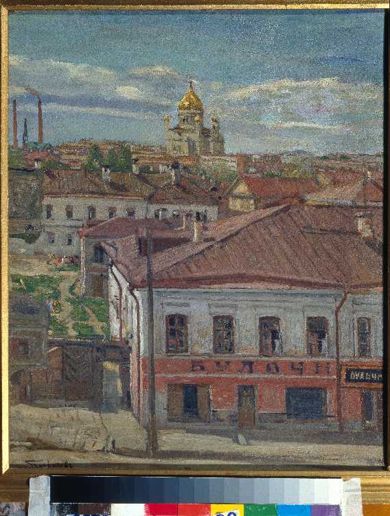 Blick auf Moskau, Anfang 20.  Jahrhundert à Pjotr Petrowitschev