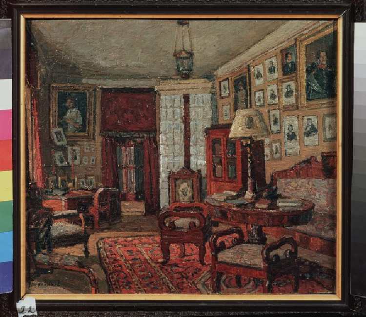 Das Lesezimmer im Haus von E. Boratynski à PjotrIwanowitsch Petrowitschew