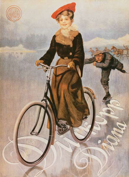 Bicyclette Diane de l'entreprise Duerkopp à Affiche Vintage